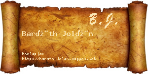 Baráth Jolán névjegykártya