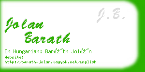 jolan barath business card